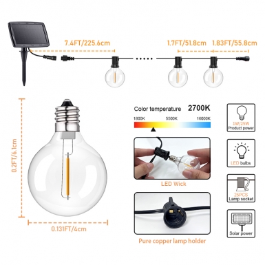 LED户外灯 - HCP093  G40太阳能暖白灯串